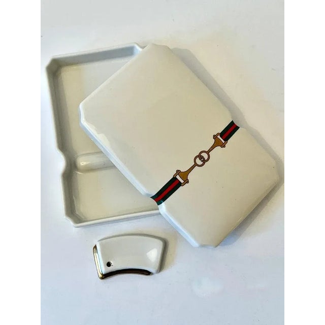 Porcelain Gucci Lidded Box with Incense 420 Holder For Sale In Los Angeles - Image 6 of 12