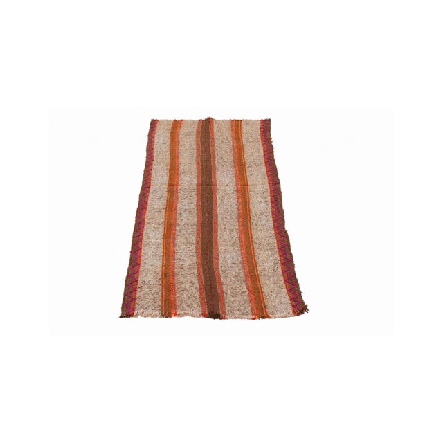 Vintage handwoven natural wool kilim rug from Kars region of Turkey. Approximatelly 50-60 years old. In very good...