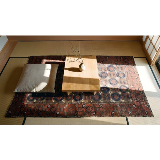 1880s Brown Oxidized Tribal Antique Baluch Turkmen Rug 3'0" X4'10" Handknotted Wool Carpet For Sale - Image 15 of 15