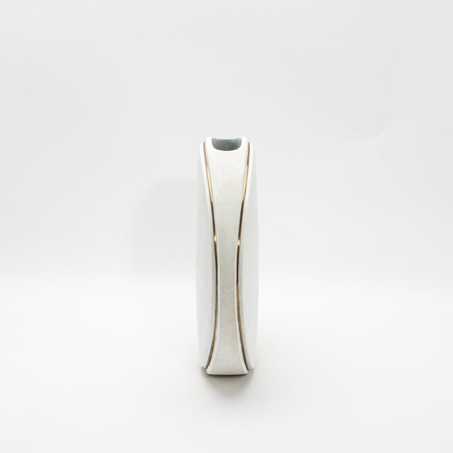 Modern Shagreen Vase With Brass Details by R&y Augousti For Sale - Image 3 of 9