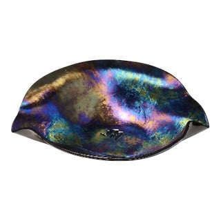Vintage Joyce Doiron Iridescent Art Glass Bowl For Sale