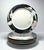 Mikasa “Charisma, Black” Set of 6 Porcelain Salad Plates 7 1/2” Good vintage condition. No chips, cracks, or fleabites....