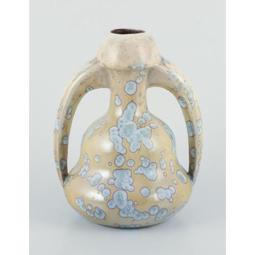 Art Nouveau Ceramic Vase with Handles from Desvres Fourmaintraux Delassus, France, 1930s For Sale - Image 4 of 10