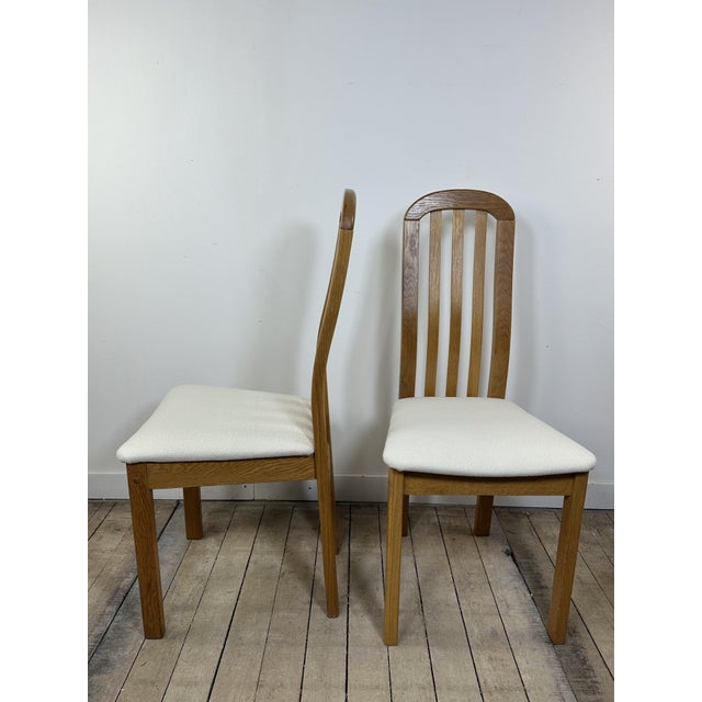 Vintage Chairs in Elm and Findahls Fabric, Denmark, 1980s, Set of 4 For Sale - Image 3 of 14
