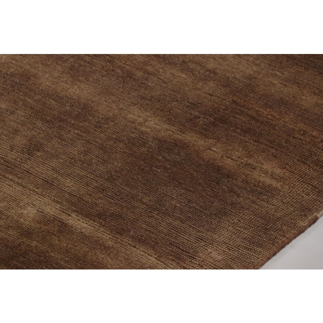 Contemporary Rug & Kilim’s Modern Textural Rug, Rich Tone-on-Tone Brown With Gold Accents For Sale - Image 3 of 7