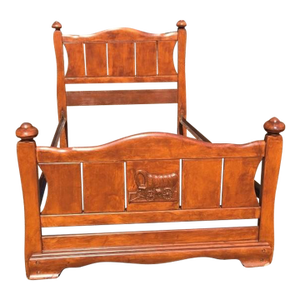 Vintage Solid Wood Twin Size Wagon Bed for Kids Room