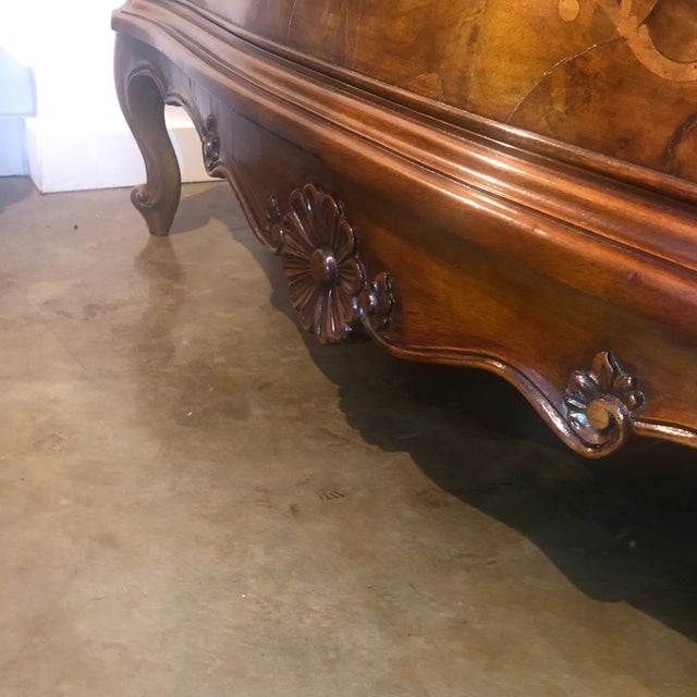 Italian 3 Drawer Shaped Walnut Chest of Drawers For Sale - Image 12 of 13