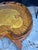 Wood Vintage French Provincial Marquetry Inlay Serpentine Kidney Coffee Table With Glass Top For Sale - Image 7 of 12