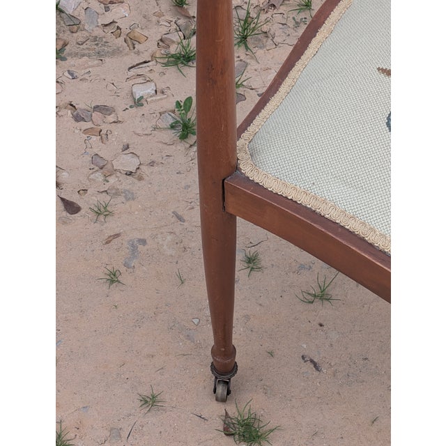 Mid 20th Century Needlepoint Corner Chair For Sale In Dallas - Image 6 of 10