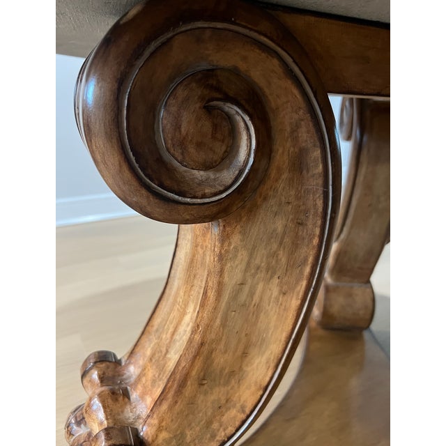 Gorgeous Harp Dining Table Base With Granite Top Attributed to Kreiss For Sale - Image 11 of 11