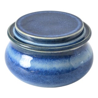 Blue Glazed Studio Ceramic Box by Katarina Gustafsson, 2002 For Sale