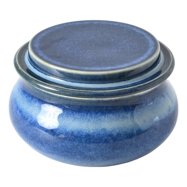 Blue Glazed Studio Ceramic Box by Katarina Gustafsson, 2002 For Sale