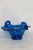 Italian Blown Glass Cobalt Blue Flower Candy Dish Bowl For Sale - Image 10 of 13
