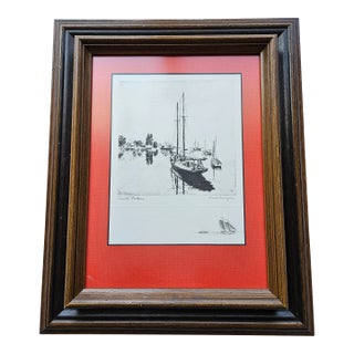 Quiet Waters -Artist Signed Etching - Lionel Barrymore For Sale