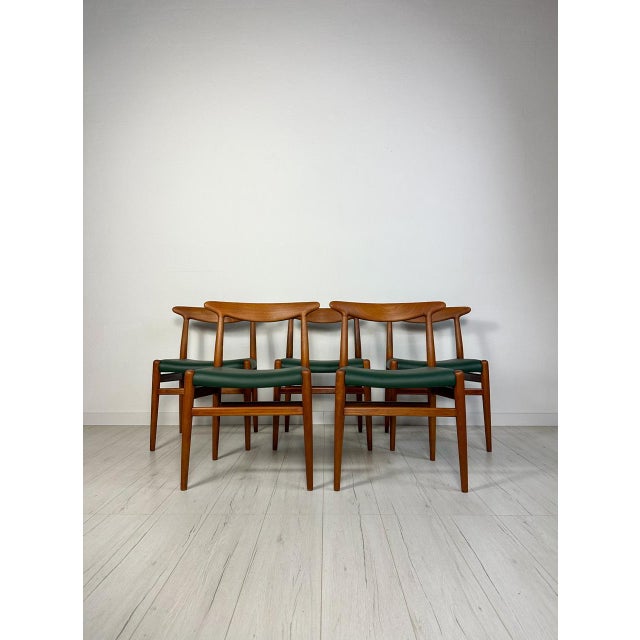 Vintage Danish Teak W2 Dining Chairs by Hans J. Wegner for C.M. Madsen, 1950s, Set of 5 For Sale - Image 13 of 13