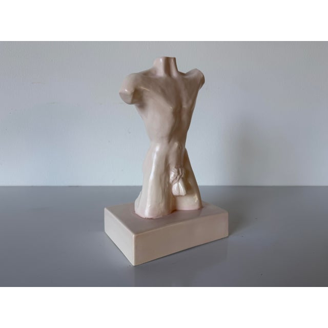 Figurative 1980s Vintage Margos Male Nude Torso Figurative Ceramic Sculpture For Sale - Image 3 of 12