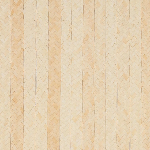 Sample - Schumacher Braided Buri Wallpaper in Natural For Sale In Charlotte - Image 6 of 6