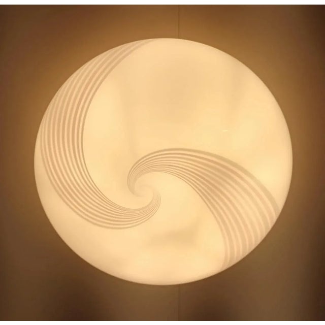 1960s Milky White and Pink Murano Flush Mount For Sale - Image 9 of 11