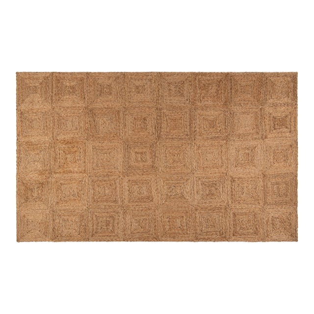 Part & Parcel Goods Jute Block Runner, 2’6”x10’, Natural For Sale