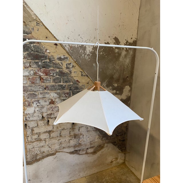 Wood Beech and Linen Pendant Light from Domus, 1970 For Sale - Image 7 of 15