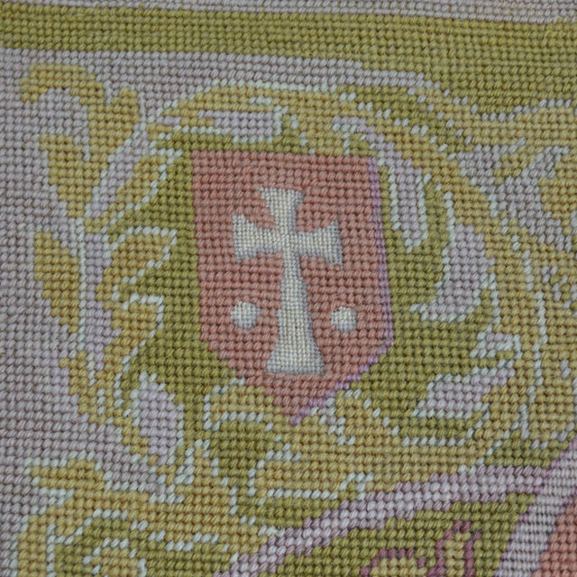 Late 19th Century Wool Needlepoint Panel With Lady and Cheetah Chairish