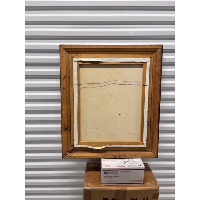 This Vintage Framed Oil Painting Is Signed "Mary Botto" and Depicts a Charming European Village Street Scene With Old-World Stone Buildings. For Sale - Image 4 of 12