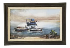 1970 Ruigley Fishers Ocean Landscape Painting