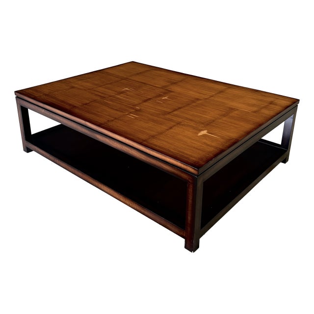 Postmodern Bamboo 2-Tier Top Coffee Table attributed to Axel Vervoordt, 1980s For Sale