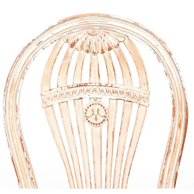 1950s 1950s French Louis XV and Jansen Style Hot Air Balloon Mongolfier Mongolfiere Chairs in Coral Quality Upholstery- Set of 6 For Sale - Image 5 of 10