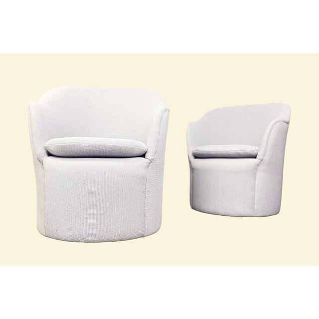 Dunbar Berne Edward Wormley for Dunbar White Club Chairs, a Pair For Sale - Image 4 of 7