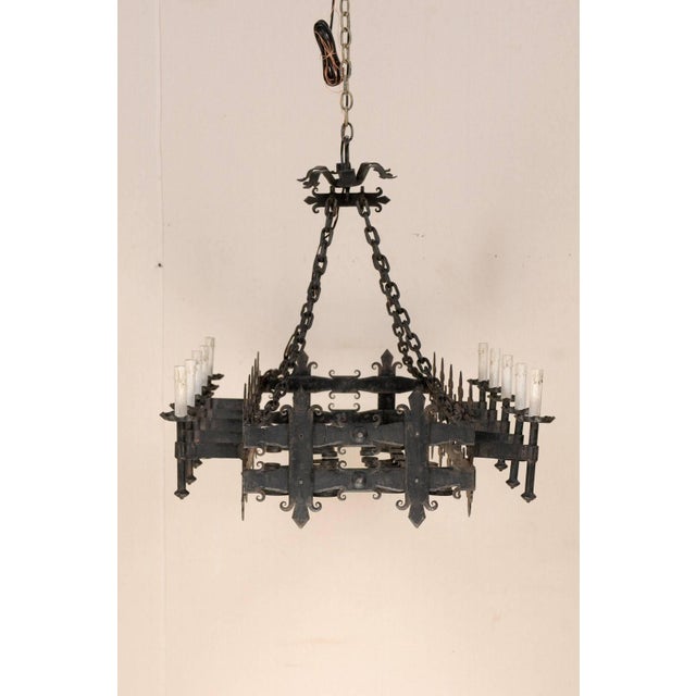 Mid 20th Century Italian Black Forged Iron Rectangular Shaped ...