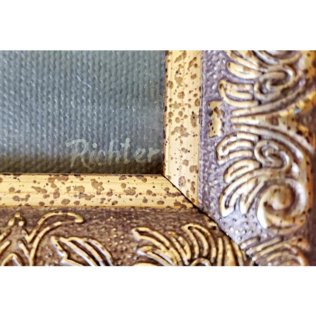 Late 20th Century Petite Canvas of European Villa, Vintage For Sale - Image 5 of 8