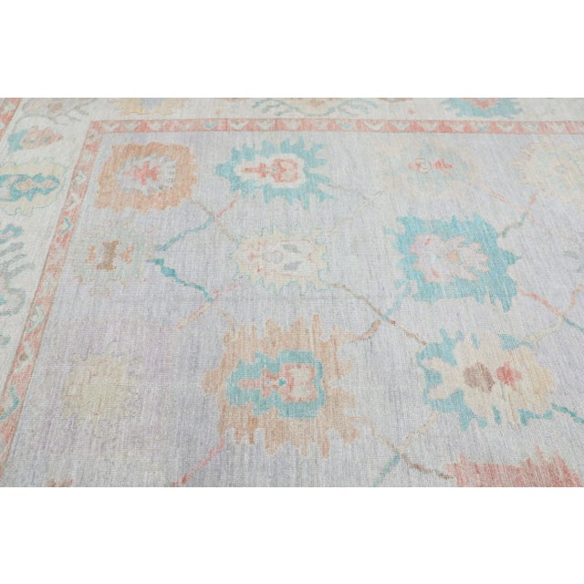 Early 21st Century Multicolor Handwoven Turkish Oushak Rug 12' X 15'4" For Sale In Houston - Image 6 of 11