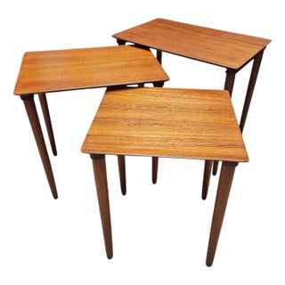 Mid-Century Modern Svend Madsen Danish Teak Nesting Tables - Set of 3 For Sale