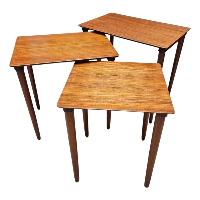 Mid-Century Modern Svend Madsen Danish Teak Nesting Tables - Set of 3 For Sale