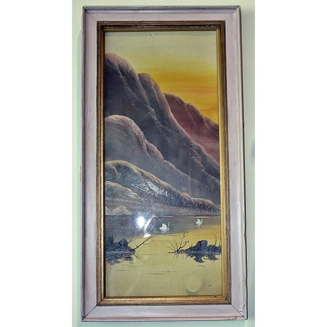 1920s Japanese Style Pastel Art Painting For Sale - Image 4 of 4