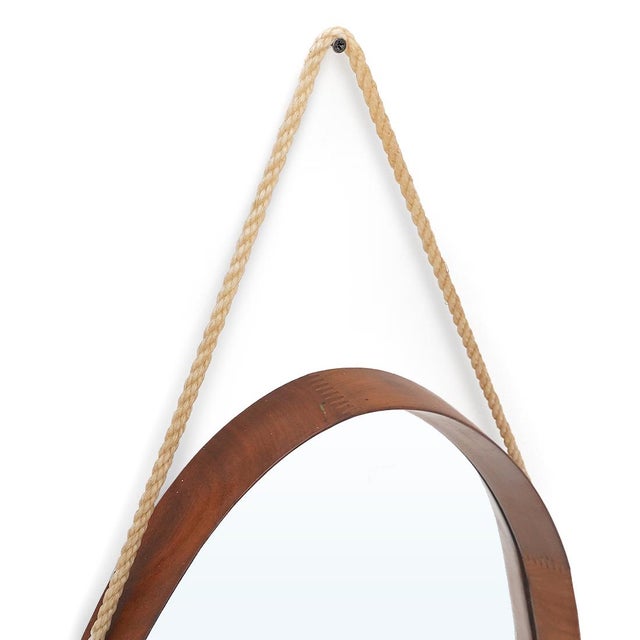 1960s Oval Mirror with Teak Frame, 1960s For Sale - Image 5 of 14