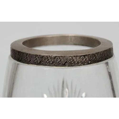 Crystal Vase with Silver Finish For Sale - Image 3 of 8