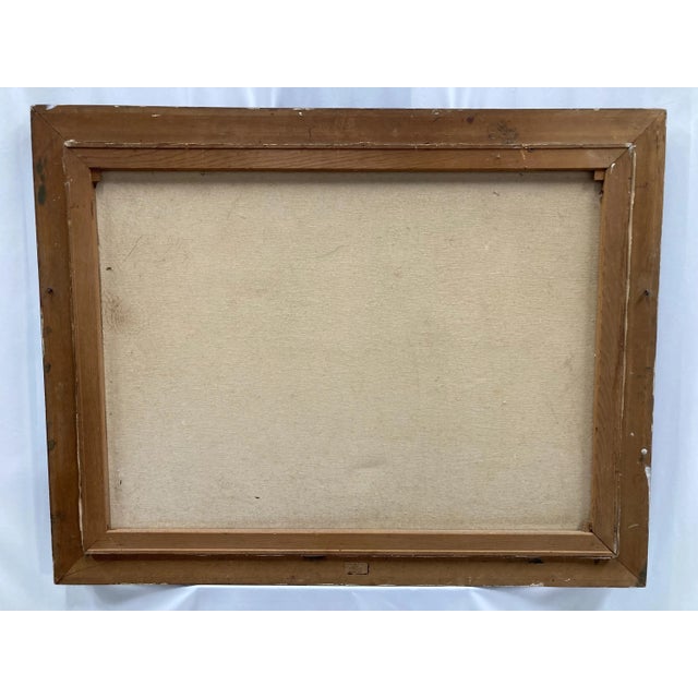 Wood 1950s Vintage Autumn Landscape Oil Painting by Elmer Stewart – Framed Mid-Century Forest Scene With Swans For Sale - Image 7 of 10