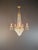 Art Deco Antique Italian Neoclassical Crystal Chandelier Brass Original Wooden Sockets For Sale - Image 3 of 11
