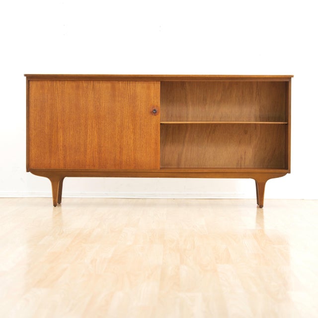 Mid-Century Modern Long Teak Mid Century China Display Cabinet For Sale - Image 3 of 10