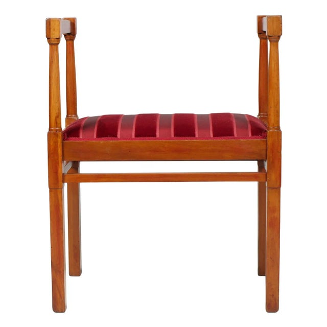 Antique Italian Art Nouveau Side Chairs with Ottoman, Set of 3 For Sale - Image 10 of 11