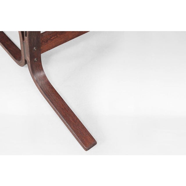 Set of Dark Brown Leather Highback Siesta Chair and Ottoman by Ingmar Relling for Westnofa, 1970s For Sale - Image 5 of 7