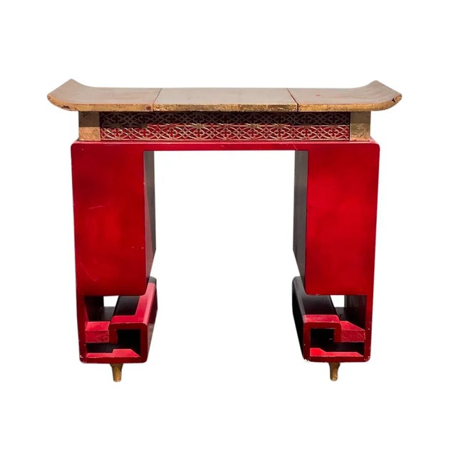 1940s 1940s Greek Key Vanity in the Manner of James Mont For Sale - Image 5 of 5