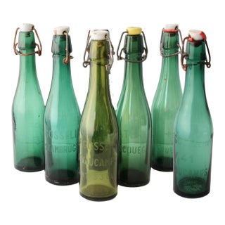 Antique Belgian Beer Bottles, Set of 6 For Sale