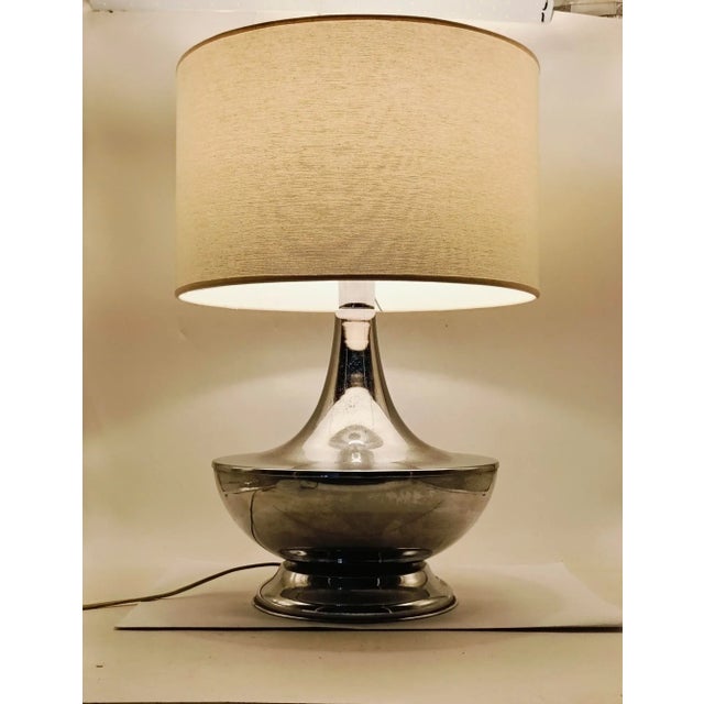 Metal Vintage Table Lamp with Chrome Base, 1970s For Sale - Image 7 of 9