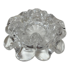 Vintage Blown Murano Venetian Art Glass Cigarette Cigar Clear Ashtray Italian