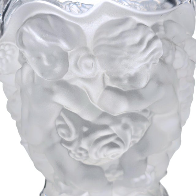 Bombay Company German Frosted Cherub Lead Crystal Vase 7.25" For Sale - Image 9 of 12