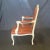 Caramel Leather and White Painted French Armchairs - Set of 7 For Sale - Image 10 of 13