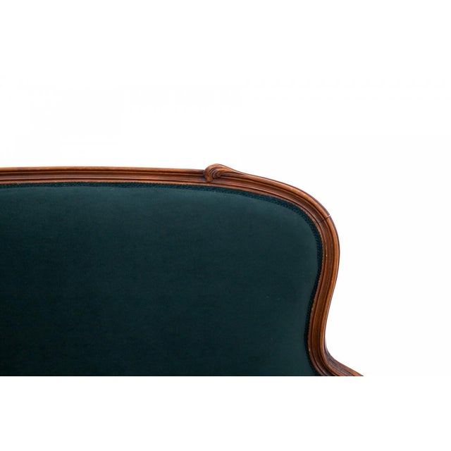 Brown Antique French Green Sofa, 1890s For Sale - Image 8 of 10